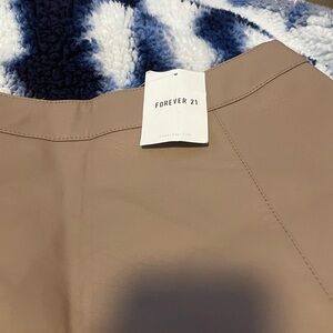 Forever 21 Faux Leather Mini Skirt in Taupe Brown